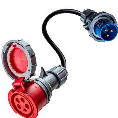 32A 5-polige CEE  naar 16A 3-polige CEE  adapter