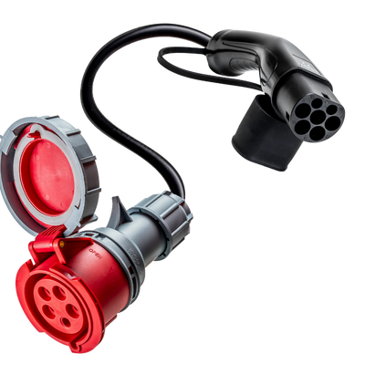 16A rood CEE naar Type 2 Adapter