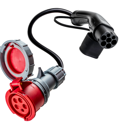 16A rood CEE naar Type 2 Adapter