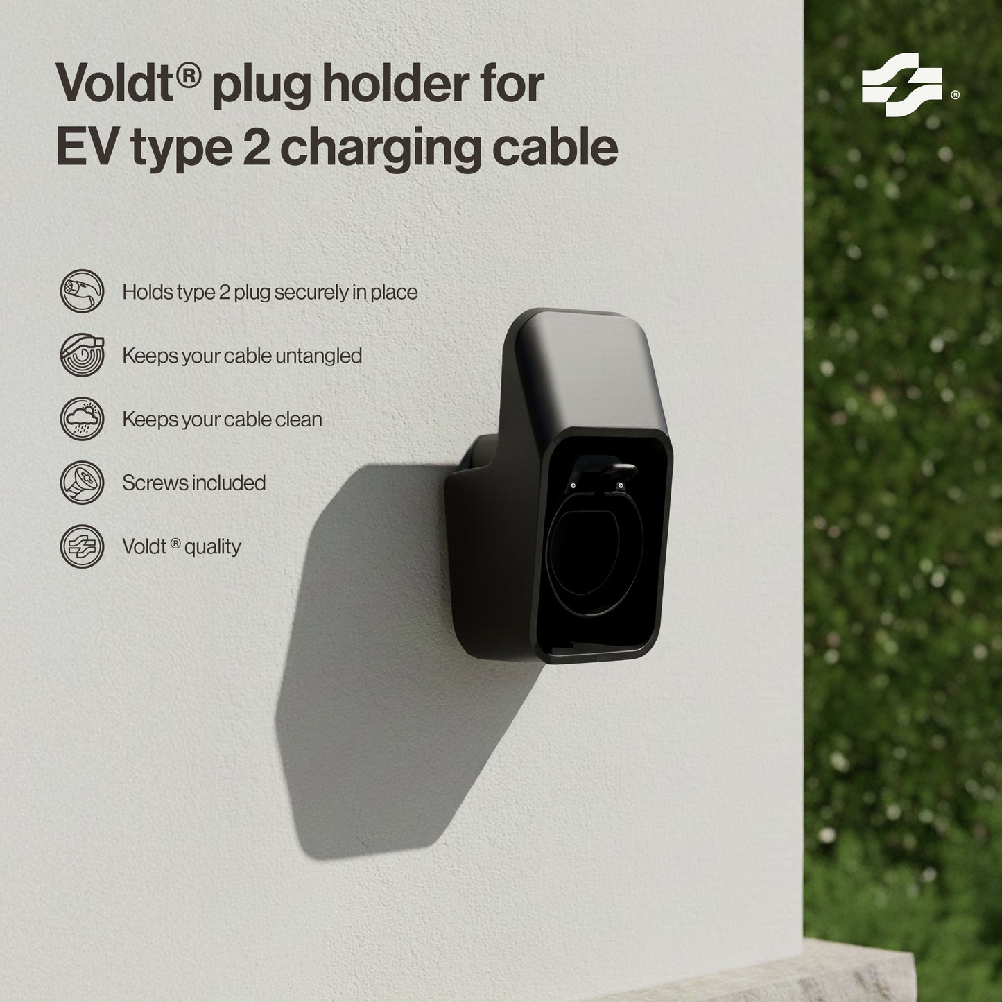 Stekkerhouder voor EV type 2 laadkabel
