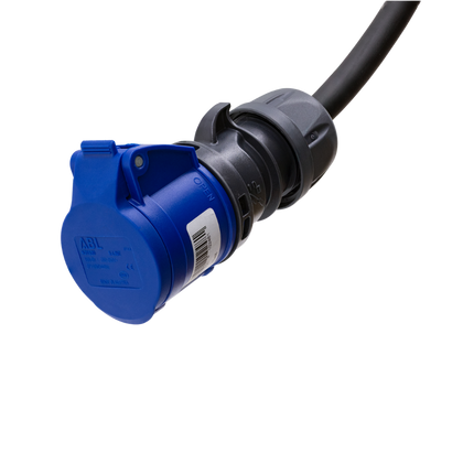Adapterkabel type 2 (laadstationzijde) naar 16A 3-polige blauwe CEE contactdoos