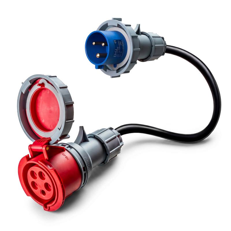 32A 5-polige CEE  naar 16A 3-polige CEE  adapter