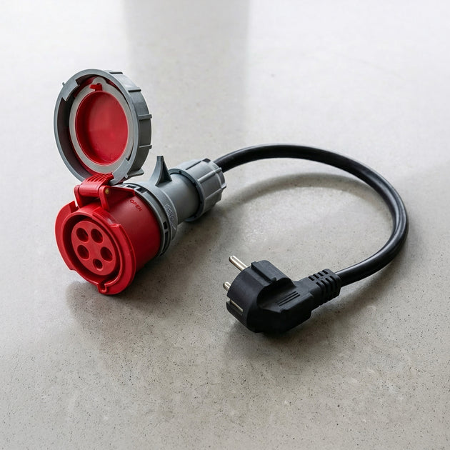 32A 5-polige CEE naar Schuko adapter