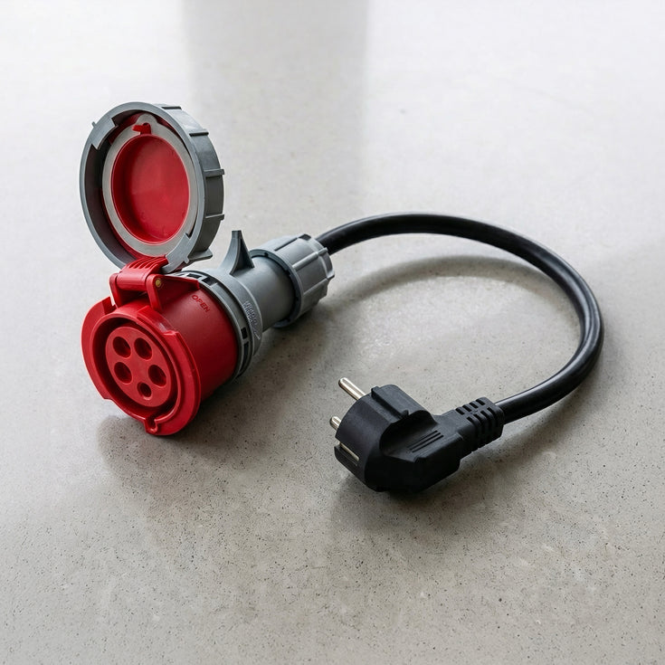 32A 5-polige CEE naar Schuko adapter