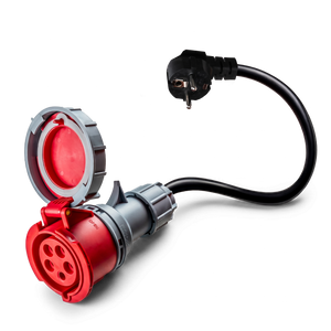 32A 5-polige CEE naar Schuko adapter